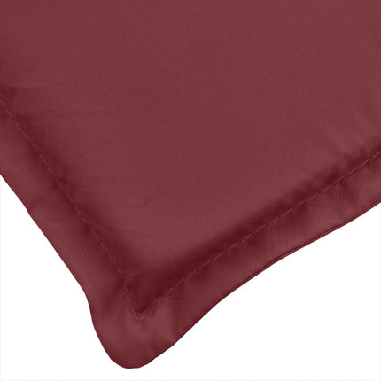 stolehynder med lav ryg 2 stk. 100x50x4 cm stof vinrød