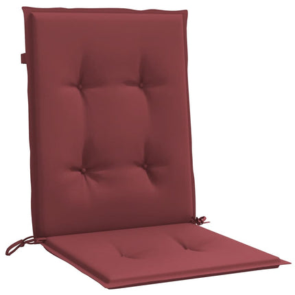 stolehynder med lav ryg 6 stk. 100x50x4 cm stof vinrød