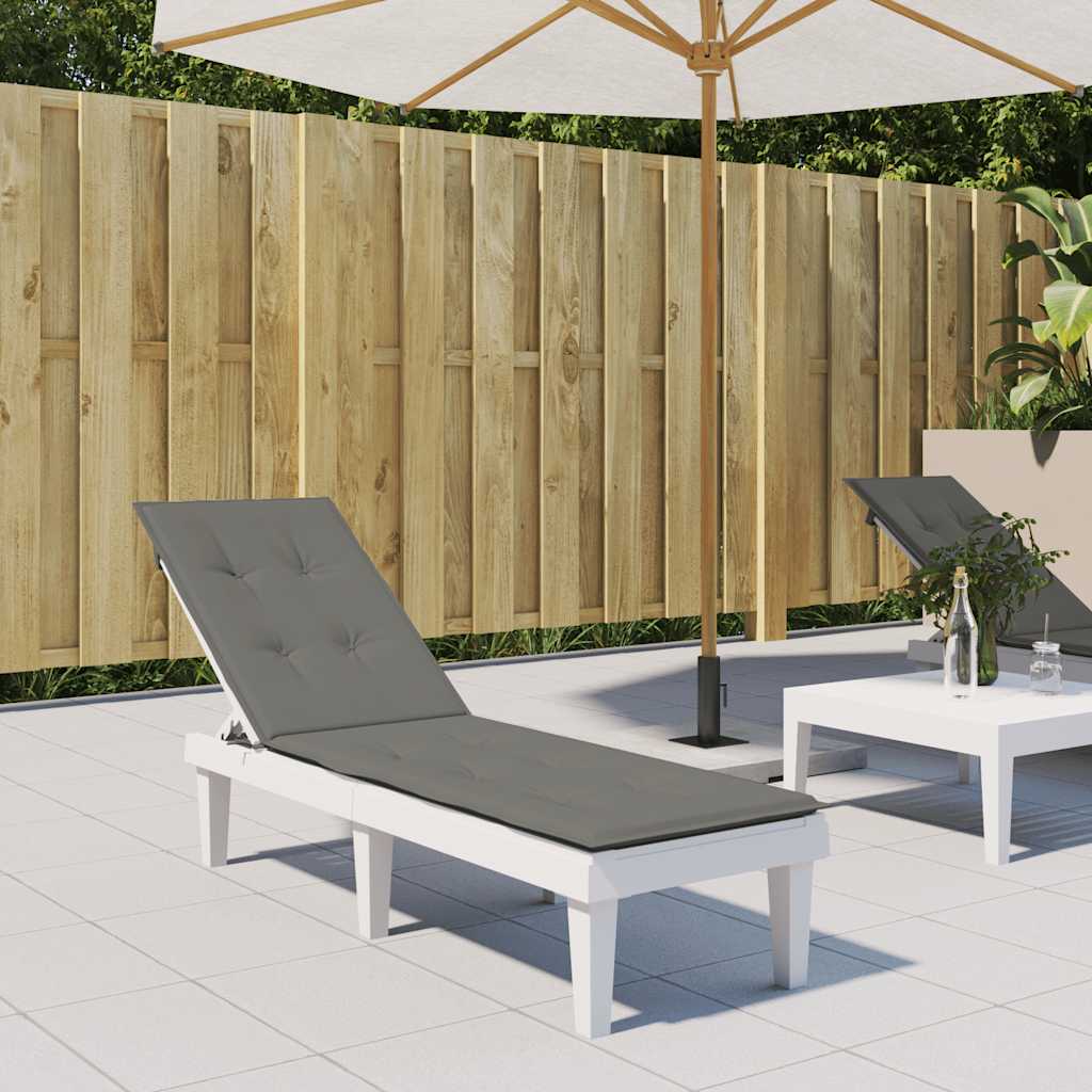 hynde til dækstol (75+105) x 50 x 4 cm stof meleret mørkegrå