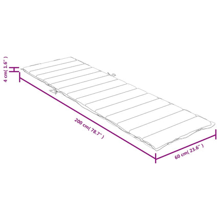 hynde til liggestol 200x60x4 cm stof meleret cremefarvet