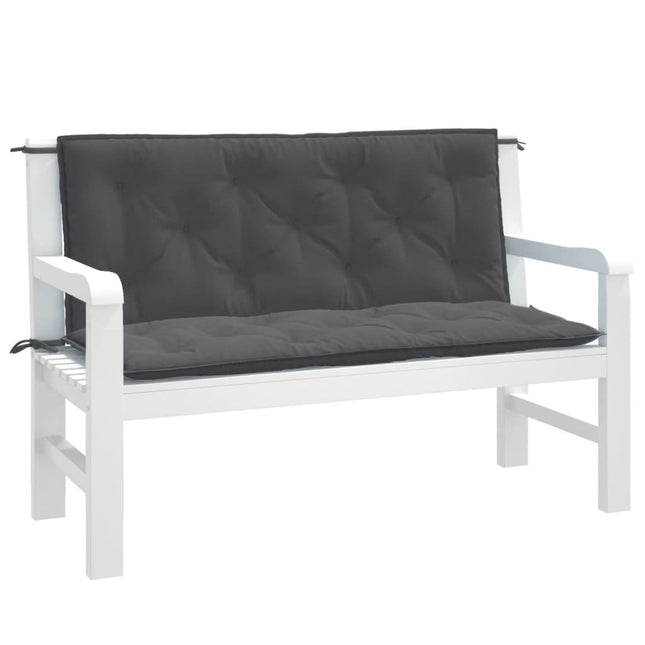 hynder til havebænk 2 stk. 120x50x7 cm stof meleret antracitgrå
