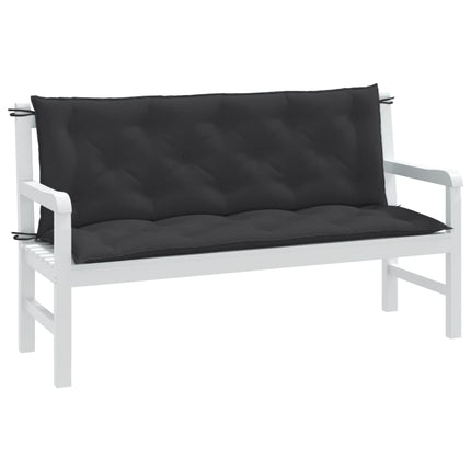 hynder til havebænk 2 stk. 150x50x7 cm stof meleret antracitgrå