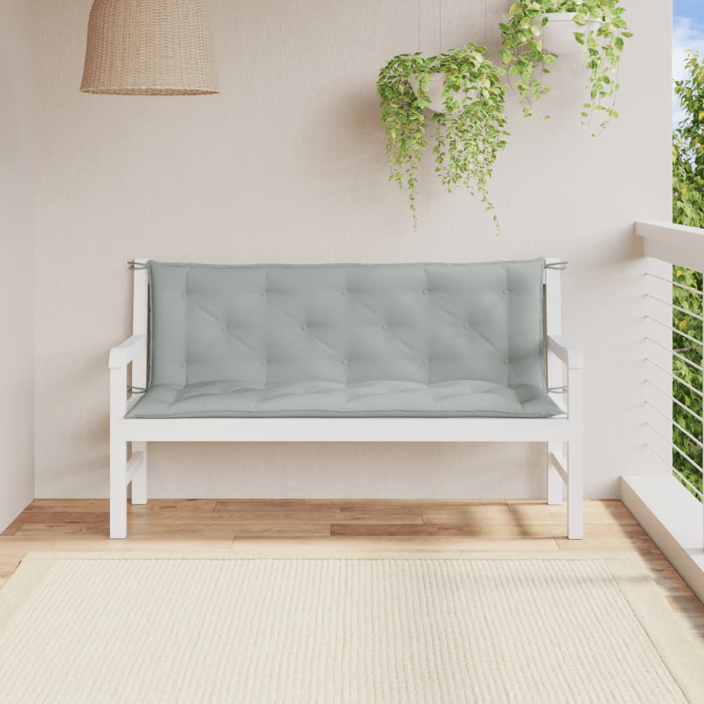hynder til havebænk 2 stk. 150x50x7 cm stof meleret lysegrå