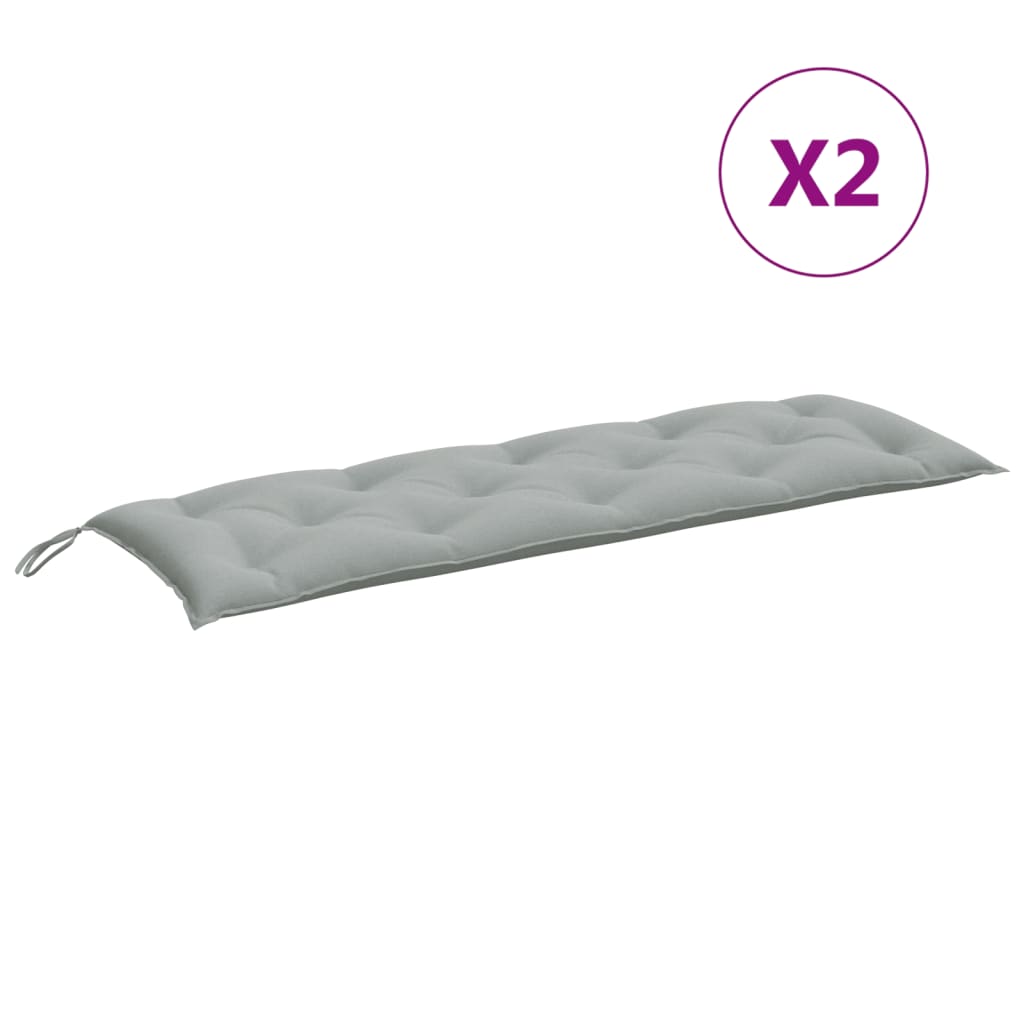 hynder til havebænk 2 stk. 150x50x7 cm stof meleret lysegrå