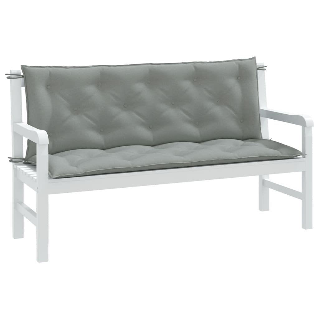 hynder til havebænk 2 stk. 150x50x7 cm stof meleret lysegrå