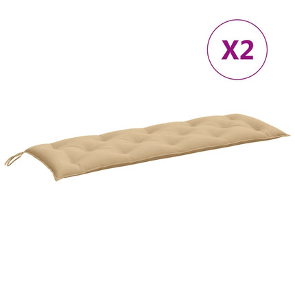 hynder til havebænk 2 stk. 150x50x7 cm stof meleret beige