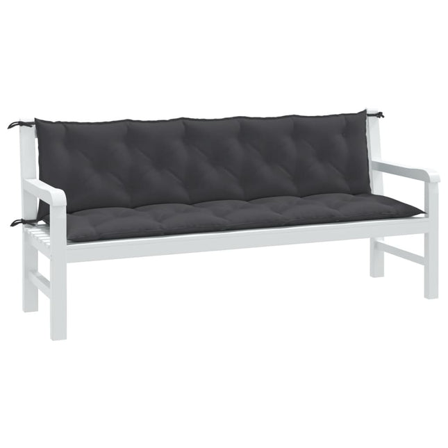 hynder til havebænk 2 stk. 180x50x7 cm stof meleret antracitgrå