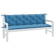 hynder til havebænk 2 stk. 180x50x7 cm stof meleret blå