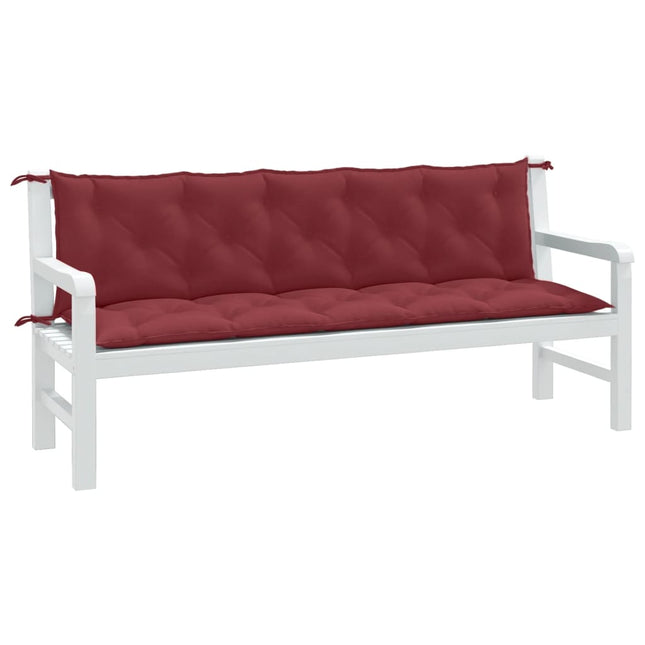 hynder til havebænk 2 stk. 180x50x7 cm stof meleret vinrød