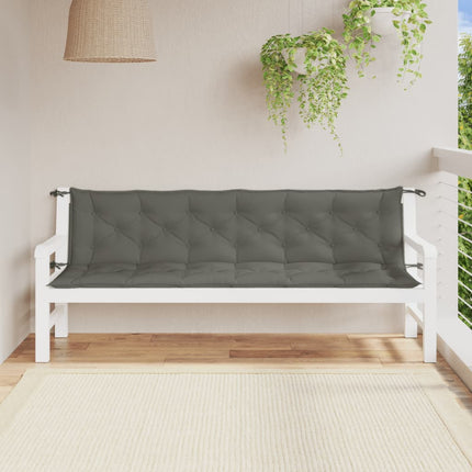 hynder til havebænk 2 stk. 200x50x7 cm stof meleret mørkegrå
