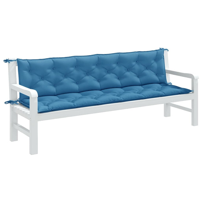 hynder til havebænk 2 stk. 200x50x7 cm stof meleret blå