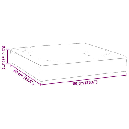 pallehynde 60x60x9,5 cm stof meleret lysegrå
