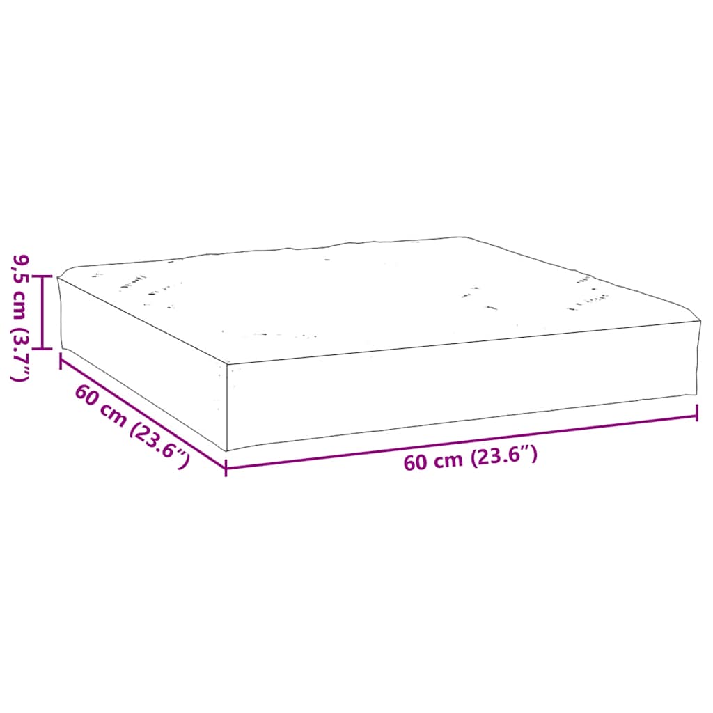 pallehynde 60x60x9,5 cm stof meleret rød