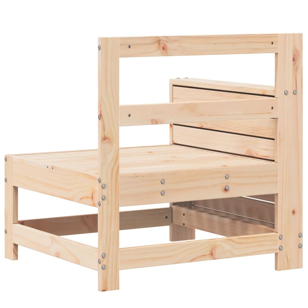 sofamodul med armlæn og sidebord massivt fyrretræ