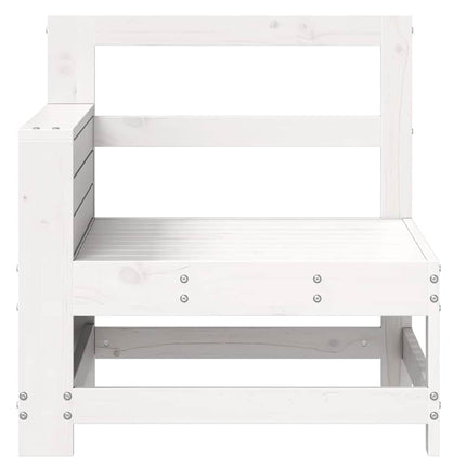 sofamodul med armlæn og sidebord massivt fyrretræ hvid