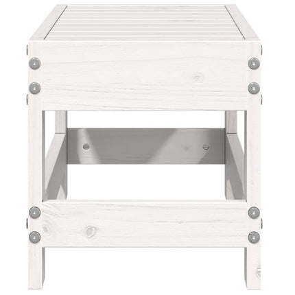 haveskammel 62x30x52 cm massivt fyrretræ hvid