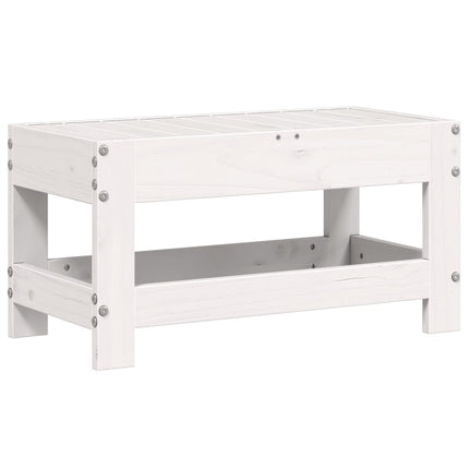 haveskammel 62x30x52 cm massivt fyrretræ hvid
