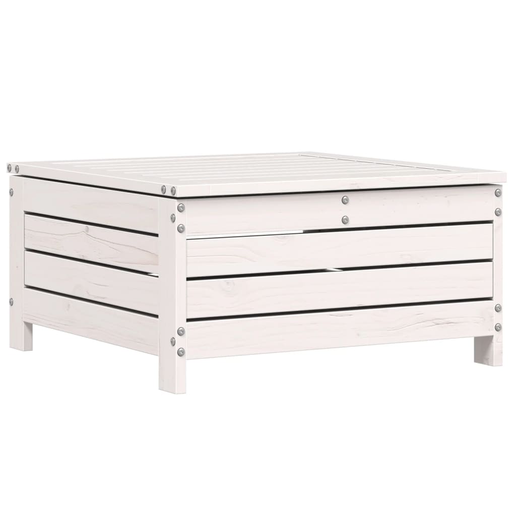 haveskammel 62x63,5x32 cm massivt fyrretræ hvid