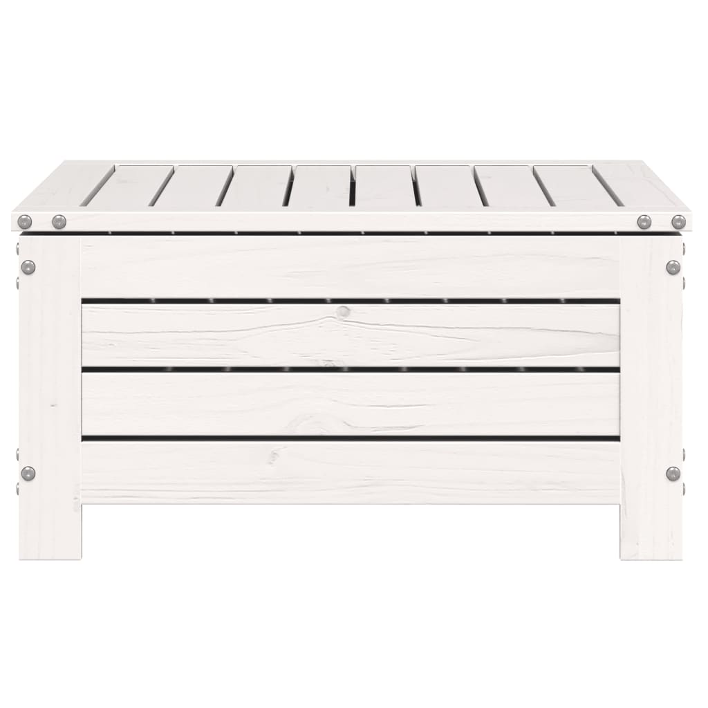 haveskammel 62x63,5x32 cm massivt fyrretræ hvid