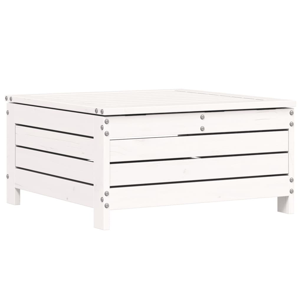 haveskammel 62x63,5x32 cm massivt fyrretræ hvid
