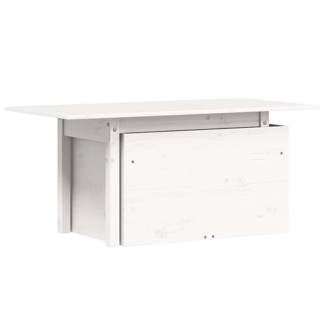 havebord 100x50x75 cm massivt fyrretræ hvid