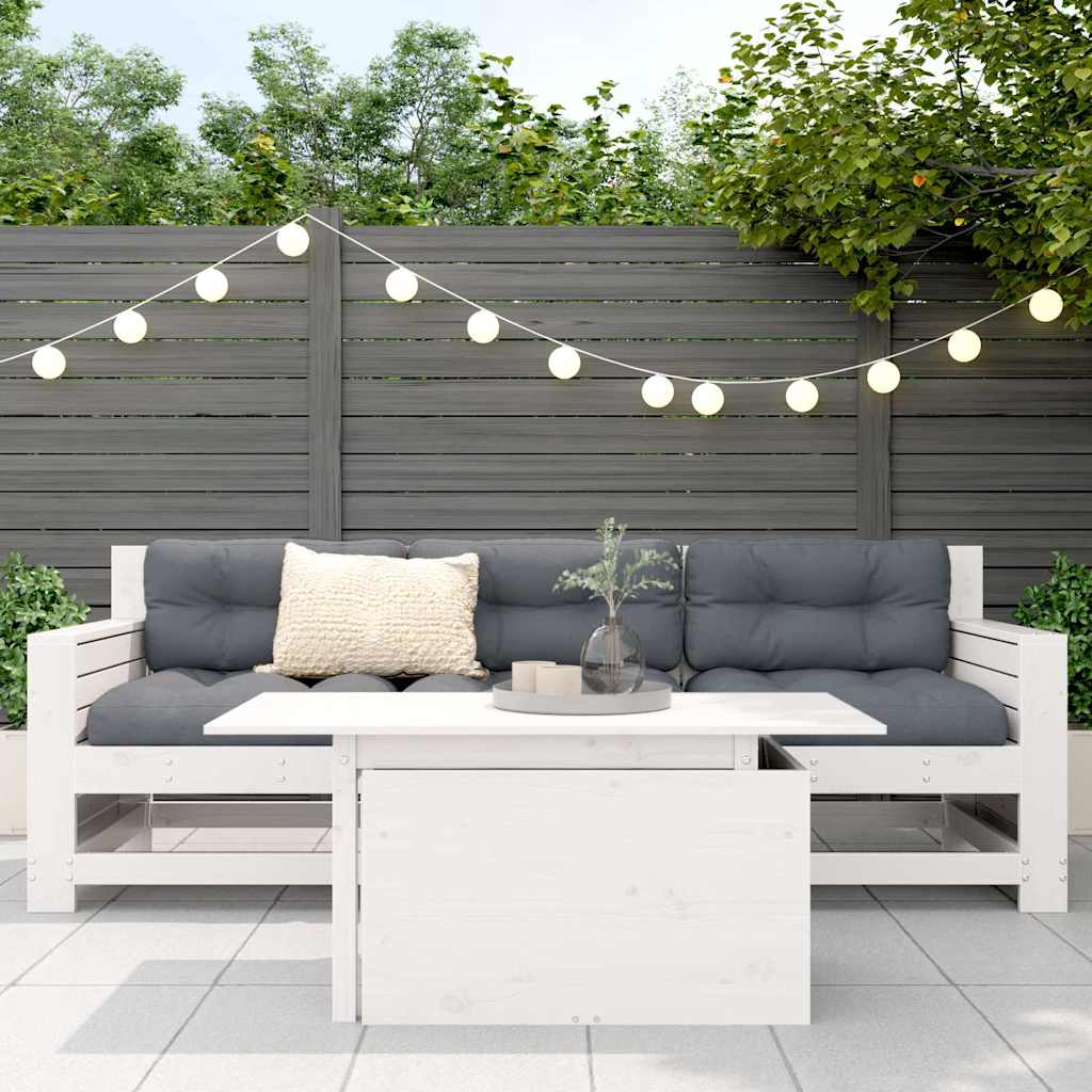 havebord 100x50x75 cm massivt fyrretræ hvid