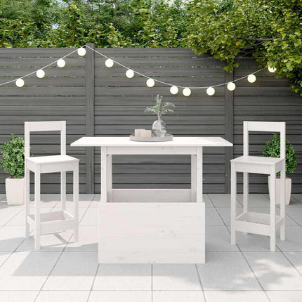 havebord 100x50x75 cm massivt fyrretræ hvid
