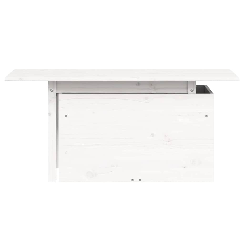 havebord 100x50x75 cm massivt fyrretræ hvid