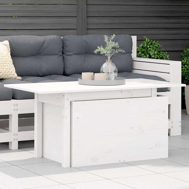 havebord 100x50x75 cm massivt fyrretræ hvid