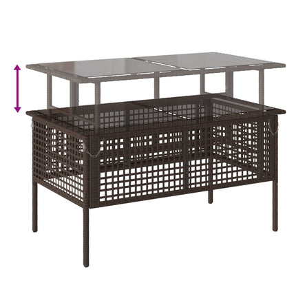 sofasæt til haven 4 dele med hynder polyrattan og glas brun