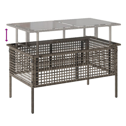 sofasæt til haven 4 dele med hynder polyrattan og glas grå