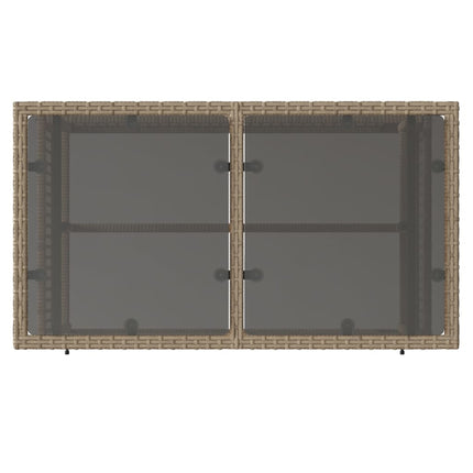 sofasæt til haven 4 dele med hynder polyrattan og glas beige
