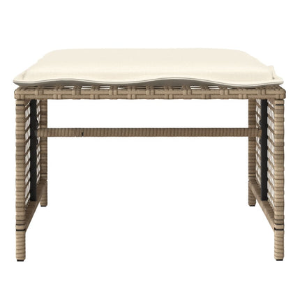 sofasæt til haven 4 dele med hynder polyrattan og glas beige