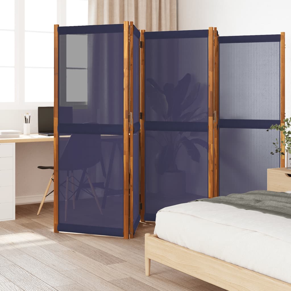 5-panels rumdeler 350 x 180 cm mørkeblå billede
