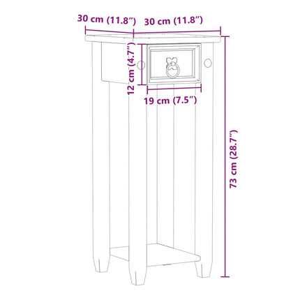 plantestativ Corona 30x30x73 cm massivt fyrretræ