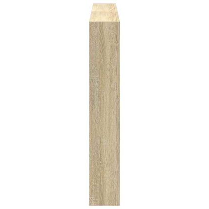 sengegavl med opbevaring og LED-lys 160x17x102 cm sonoma-eg