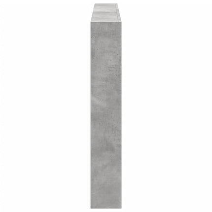 sengegavl med opbevaring og LED-lys 160x17x102 cm betongrå