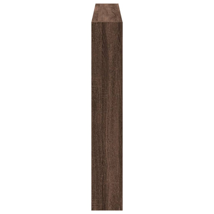 sengegavl med opbevaring og LED-lys 160x17x102 cm brunt eg