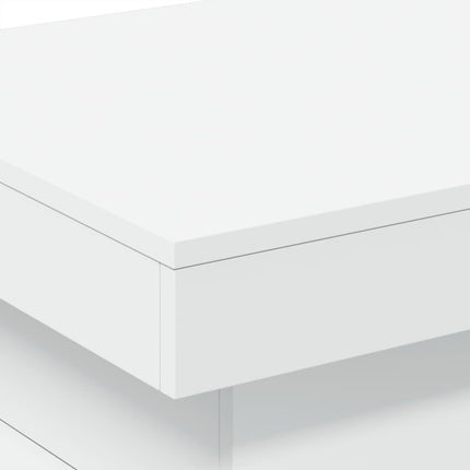 sofabord med LED-lys 50x50x40 cm hvid