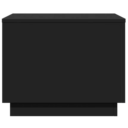 sofabord med LED-lys 50x50x40 cm sort