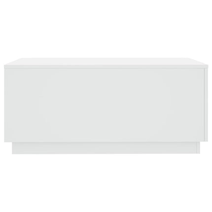 sofabord med LED-lys 90x50x40 cm hvid