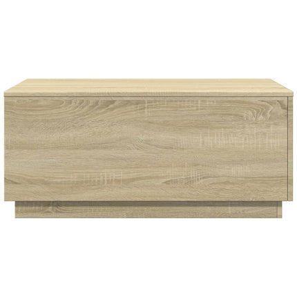 sofabord med LED-lys 90x50x40 cm sonoma-eg