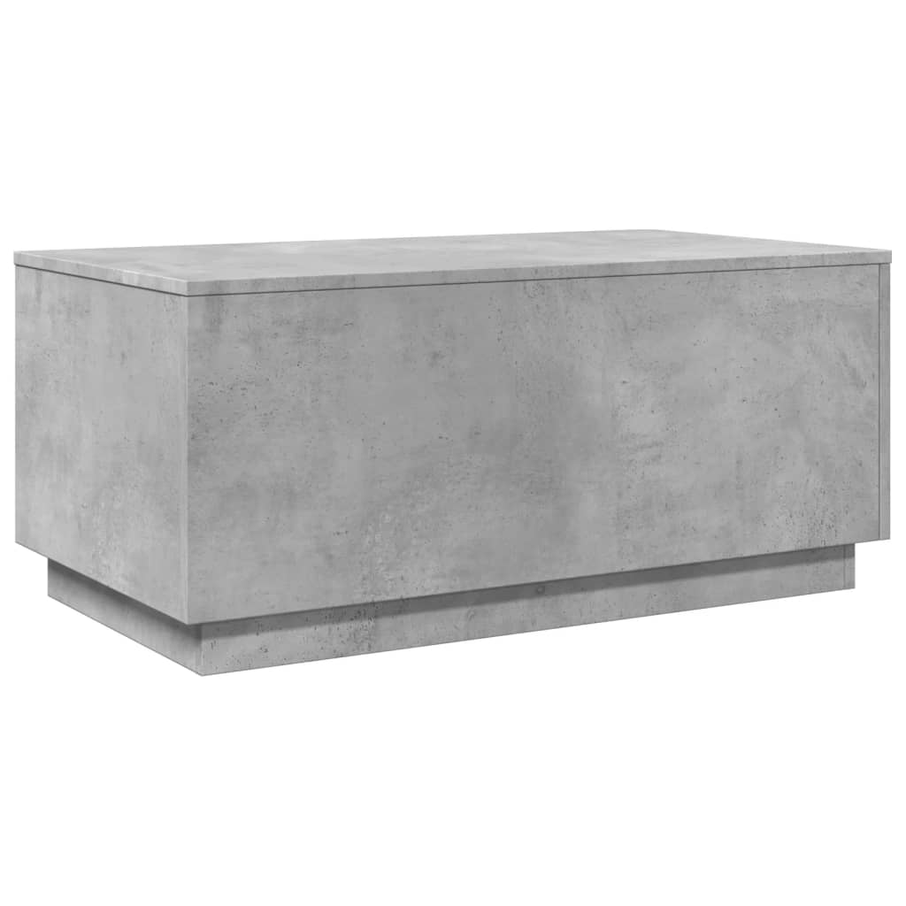 sofabord med LED-lys 90x50x40 cm betongrå
