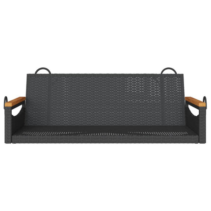 gyngebænk 109x62x40 cm polyrattan sort