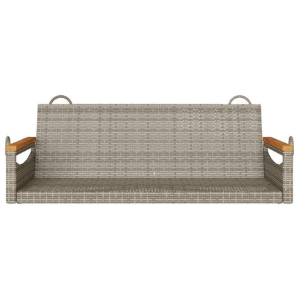 gyngebænk 109x62x40 cm polyrattan grå