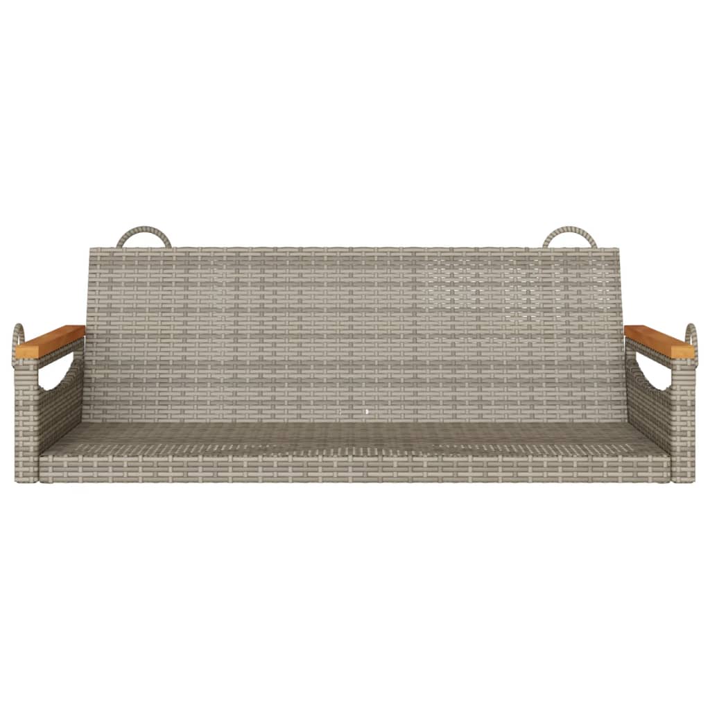 gyngebænk 109x62x40 cm polyrattan grå