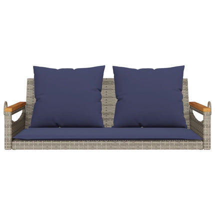 gyngebænk med hynder 109x62x40 cm polyrattan grå