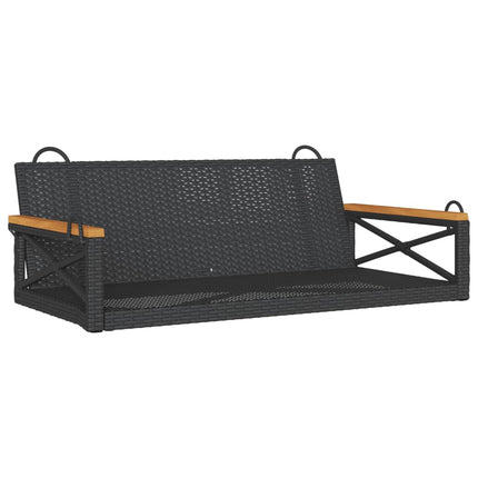 gyngebænk 109x62x40 cm polyrattan sort