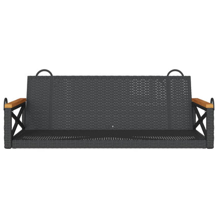 gyngebænk 109x62x40 cm polyrattan sort