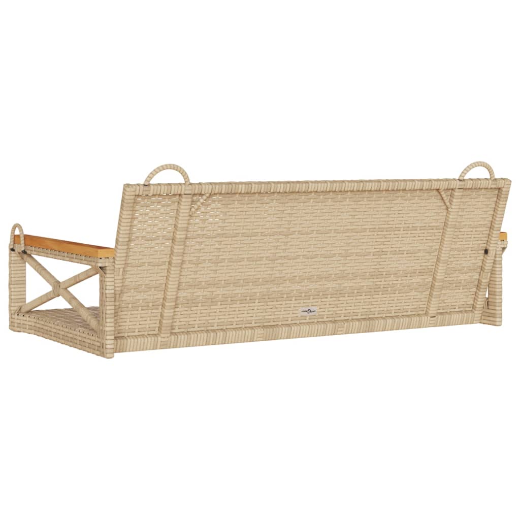 gyngebænk 109x62x40 cm polyrattan beige